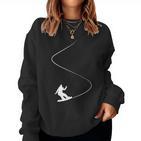 Drawn Simple Snowboard Girl Sweatshirt Frauen