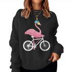 Flamingo Bicycle Bike Flamingo Sweatshirt Frauen