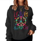 Flower Power Hippie Kostüm Love Peace 60Er 70Er Retro Sweatshirt Frauen