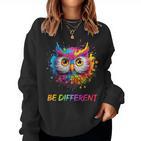 Colourful Owl Sweatshirt Frauen