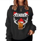 Saying Beer Renbier Reindeer Saufen Alcohol Sweatshirt Frauen