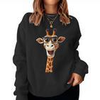 Giraffe Mit Sonnenbrille Afrika Safari Wildnis Süße Giraffen Sweatshirt Frauen