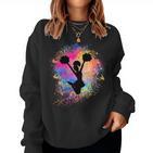 Girls' Rainbow Cheerleader Silhouette Female Cheerleader Sweatshirt Frauen