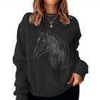 Horse Girls Rider Horse Head S Sweatshirt Frauen