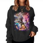 Laser Eyes Space Cat On Sloth Dinosaur Rainbow Sweatshirt Frauen