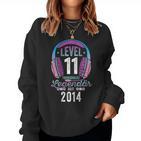 Level 11 Jahre Mädchen Geburtstag Gamer Girl Zockerin 2014 Sweatshirt Frauen