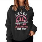 Level 11 Years Girl's Birthday Gamer Girl Gamer 2014 Sweatshirt Frauen