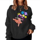 Mädchen Astronautin Ballerina Monde Planeten Sonnensystem Sweatshirt Frauen