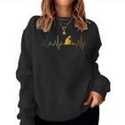 Mushroom Collector Heartbeat Retro Mushrooms Collecting Ecg Sponge Sweatshirt Frauen