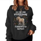 Norwegian Fjord Horse Glitter Horse Riding Fjordi Sweatshirt Frauen