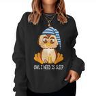 Owl Night Owl Sleeping Cap Nightgown Pyjamas Owl Sweatshirt Frauen