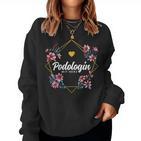 Podologin With Heart Flowers Thank You Farewell Needs Podiatry Sweatshirt Frauen