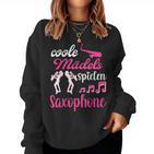 Saxophone Women's Cool Girls Playing Saxophone Sweatshirt Frauen