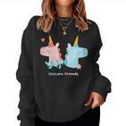 Unicorn Friends Einhorn Freunde Mädchen Kinder Sweatshirt Frauen