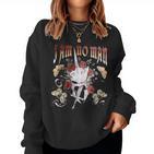 Warrior Butterfly Roses I Am No Man Sweatshirt Frauen