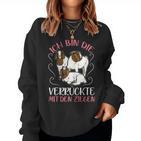 Women's Ich Bin Dieerrückte Mit Den Goat Ich Bin Dieerrückte Mit Sweatshirt Frauen