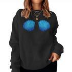 Women's Shell Bra Mermaid Carnival Blue Sweatshirt Frauen