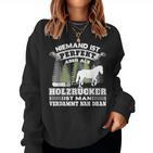 With Wooden Back  With Back Horses Sweatshirt Frauen