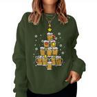 Beer Christmas Pyjamas Christmas Tree Pjs Brew Dad Men Sweatshirt Frauen