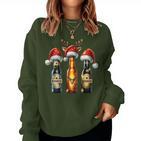 Christmas Beer Bottles With Christmas Hat Beer Sweatshirt Frauen