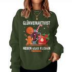 Mulled Wine Activist Heben Statt Kleben Christmas Mulled Wine Sweatshirt Frauen