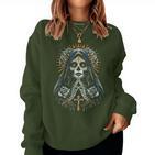 Skull Santa Muerte Christian Sweatshirt Frauen