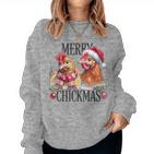 Merry Chickmas Chicken Christmas Jumper Christmas Farmer Sweatshirt Frauen