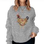 Ugly Christmas Sweater Chicken Christmas Sweatshirt Frauen