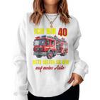 40Th Birthday Man Woman  Fire Brigade Blue Sweatshirt Frauen