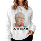 Grandma Just Lick It Grandma Licks Ice Meme Ice Lovers Summer Sweatshirt Frauen