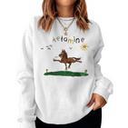 Ketamineintage Colourful Ketamine Horse Blue Sweatshirt Frauen