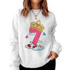 Kinder 7 Geburtstag Prinzessin Kostüm Mädchen 7 Jahre Geschenk Sweatshirt Frauen