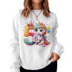 Kinder Nummer 5 Jahre Mädchen Einhorn 5 Geburtstag Sweatshirt Frauen