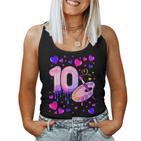 10Th Birthday Girl 10 Years Painting Number 10 Tank Top Frauen