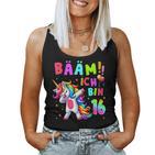 16Th Birthday Girl 16 Years Dancing Unicorn Tank Top Frauen