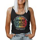 40Th Birthday Absolute Unique Since January 1982 Woman Man Tank Top Frauen