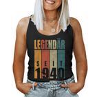 84Th Birthday Woman Man Legendary Since 1940 Tank Top Frauen