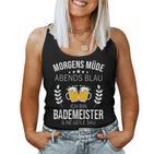 Bademeister Idea Swimming Pool Beer Sayings S Tank Top Frauen