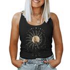 Boho Golden Sun & Moon Phase Illustration Tank Top Frauen