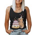 Capybara Cake Happy Birthday Animal Rodent Boy Girl Child Tank Top Frauen