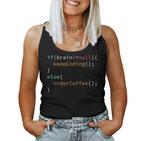 Coffee Software Developer Programmer Coder Coffee Drinker Tank Top Frauen