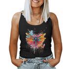 Colourful Dragonfly With Spray Effect Tank Top Frauen