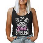 Die Will Nur Dart Spielen Dartboard Women's Darts Tank Top Frauen