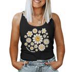 Flower Power Süßes Lächeln Gesichtsblume Happy Face Blumen Mädchen Tank Top Frauen