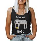 Bitcoin Krypto Sloth Hodl Tank Top Frauen