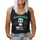 Installing Muscle Panda Weight Lifting Barbell Fitness Tank Top Frauen