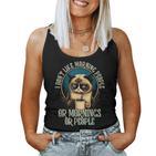 I Hate Morning People And Mornings And People Coffee Cat Tank Top Frauen