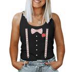 Heart Bow Tie & Bracesalentine's Day Costume Women's Tank Top Frauen