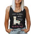 Just A Girl Who Loves Alpacas Alpacas Slogan Tank Top Frauen