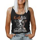 Kuhlste Landwirtin Für Landwirt Women's Farmer Cow Tank Top Frauen